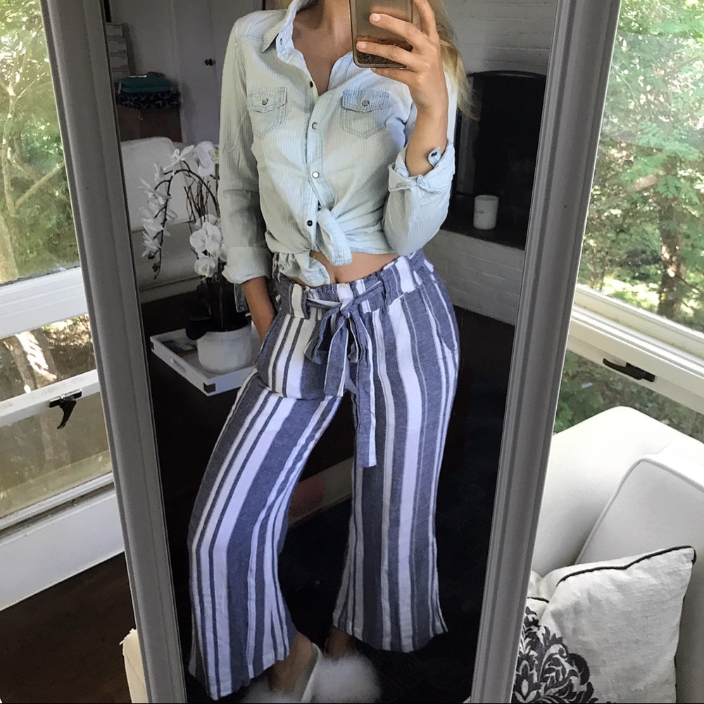 LAST ONE‼️S/M Stripe Herringbone WideLeg Pants! 👖 - Picture 5 of 8